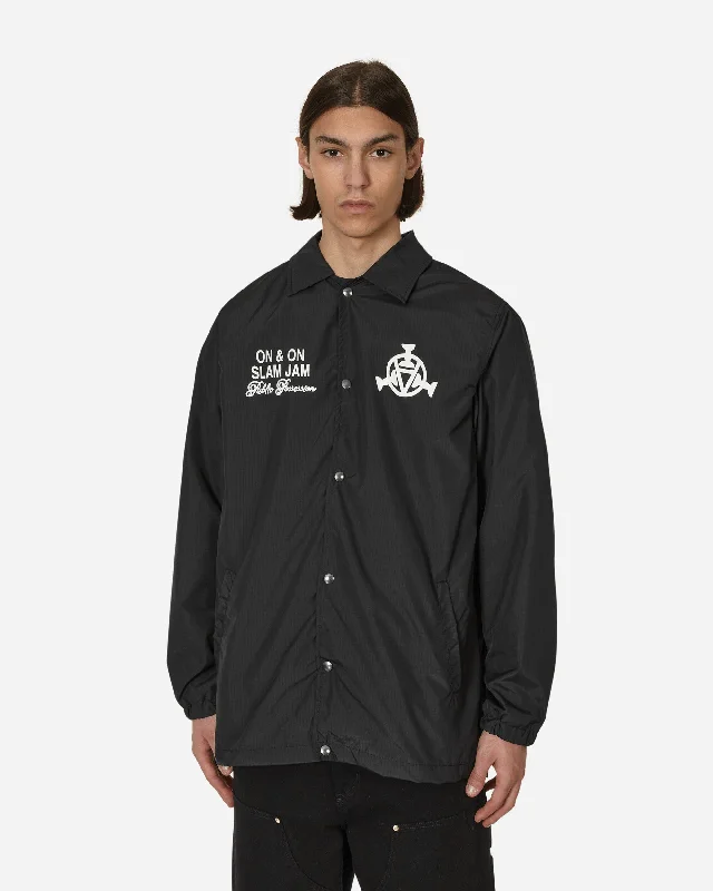 men's jackets for extreme weather conditions-Slam Jam Realize Your Ideas Coach Jacket Black