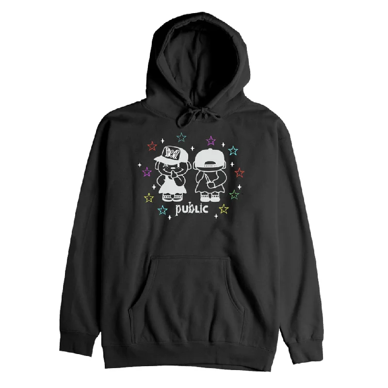 mens hoodie for trendy sports-inspired wear-Public Sneaky Jib Hoodie Black