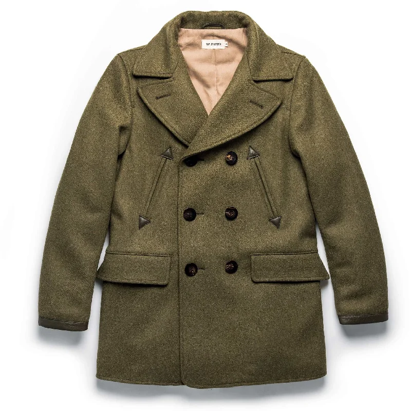 men's jackets with durable finish for outdoor adventures-The Mendocino Peacoat in British Army