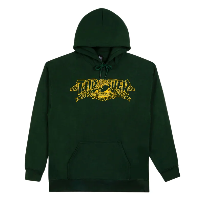 mens hoodie with layered style-Thrasher Mag Banner Hoodie Forest Green