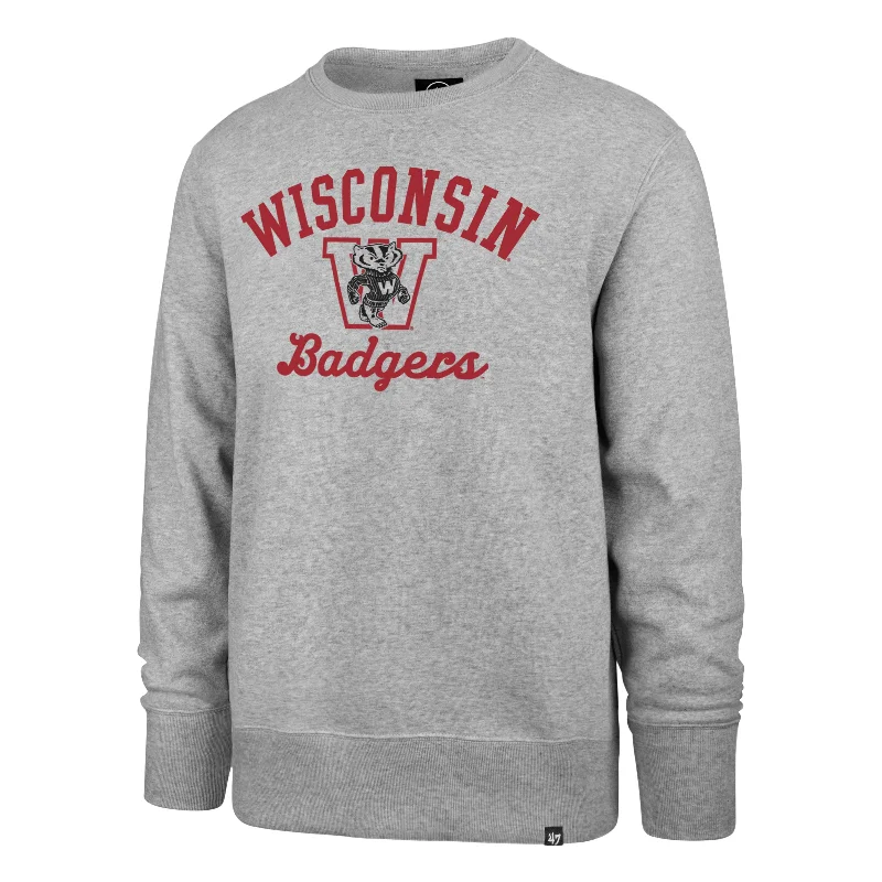 mens hoodie for simple sporty elegance-WISCONSIN BADGERS VINTAGE '47 HEADLINE CREW