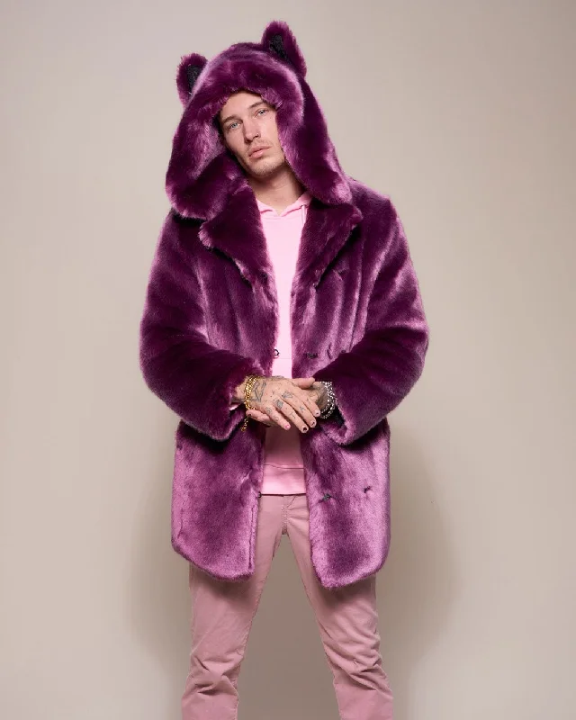 men's jackets with high-performance insulation-Classic Men's Faux Fur Coat | Lavender Wolf