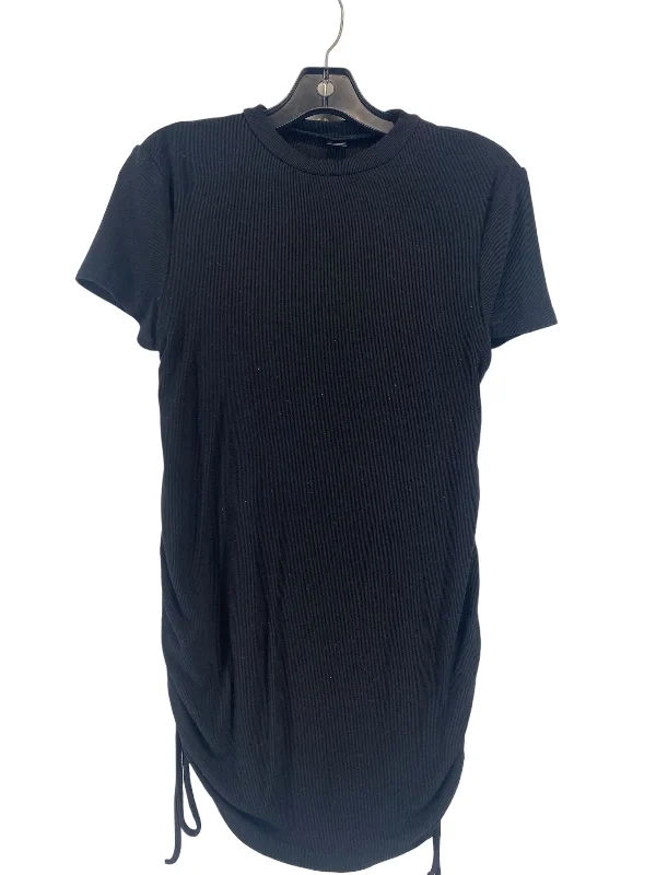 Men’s short-sleeve burr shirts-Black Top Short Sleeve Basic Shein, Size S