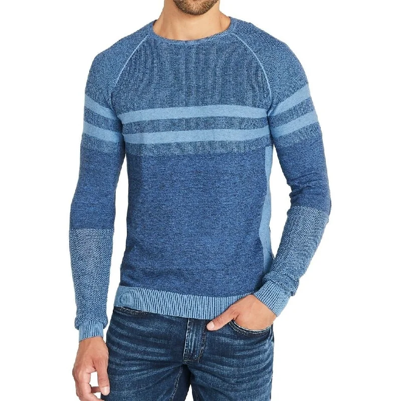 Men's algae sweater-Buffalo David Bitton Men's Watake Striped Sweater Blue Size L - Large