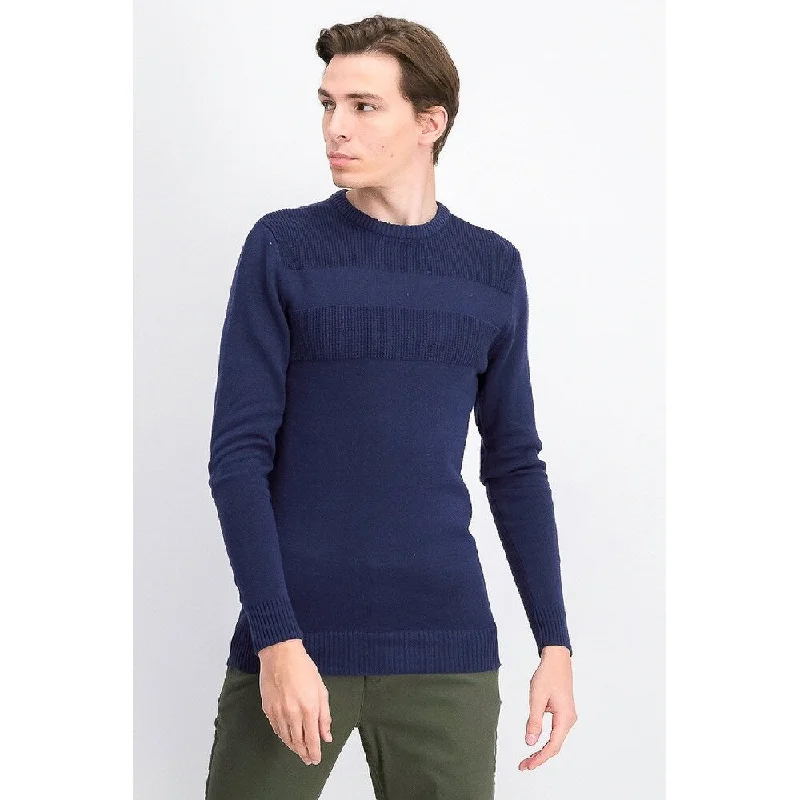 Men's drumlin sweater-Club Room Men's Textured Cotton Sweater Navy Size 2 Extra Small