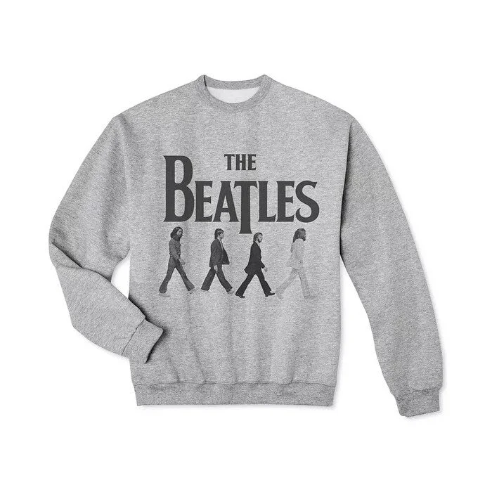 Men's gravel sweater-Hybrid Men's Beatles Abbey Road Graphic Sweatshirt Gray Size X-Large