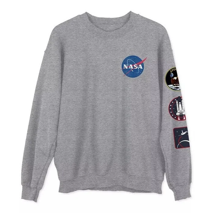 Men's oxide sweater-Hybrid Nasa Men's Graphic Sweatshirt Grey Size Large