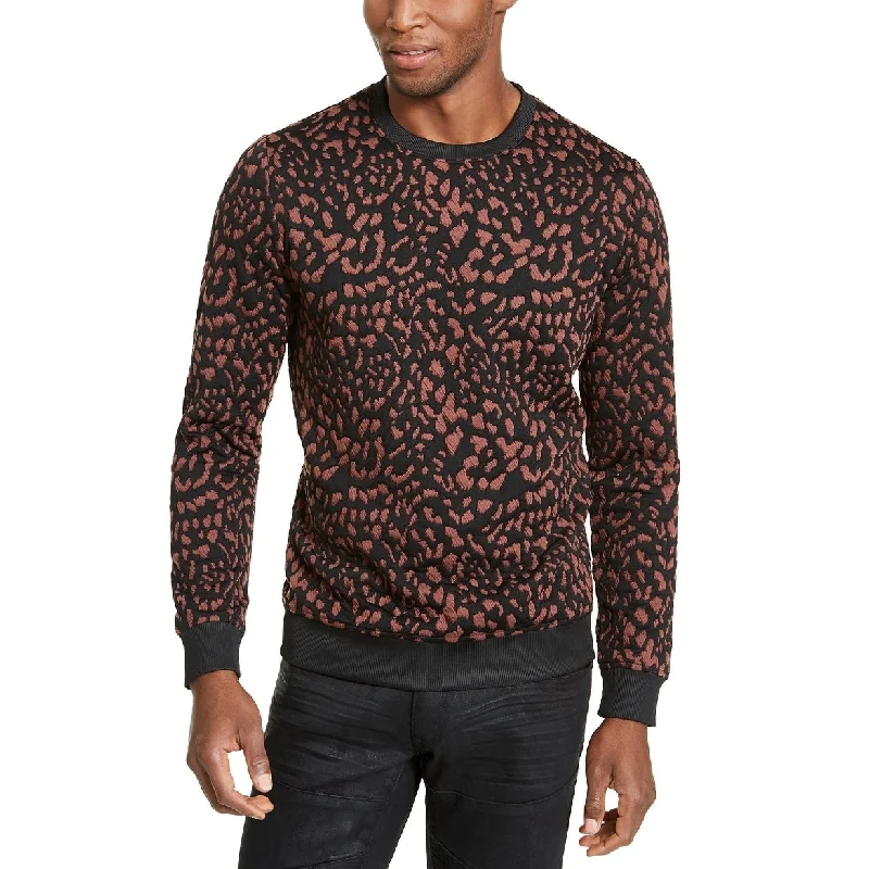 Men's mystic sweater-INC International Concepts Men's Animal Print Pullover Med Brown Size Extra Small - X-Small