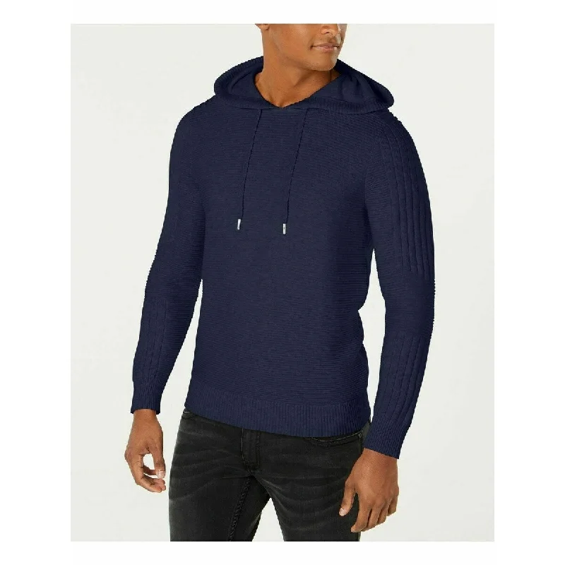 Men's beam sweater-INC International Concepts Men's Hooded Sweater Blue Size Large