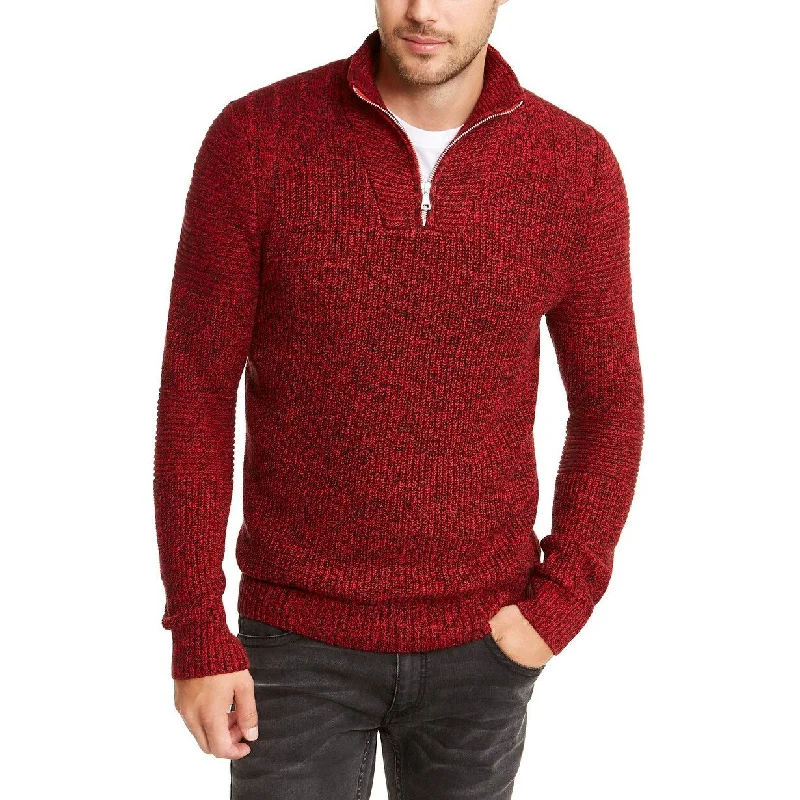 Men's mystic sweater-INC International Concepts Men's Quarter-Zip Sweater Red Size Small