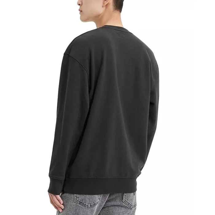 Men's barnacle sweater-Levi's Men's Limited Collection Chenille Boxtab Sweatshirt Black Size Small