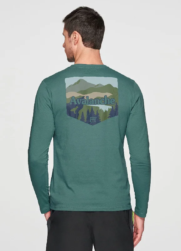 Men’s short-sleeve lilt tees-Mountaineer Graphic Logo Long Sleeve Tee