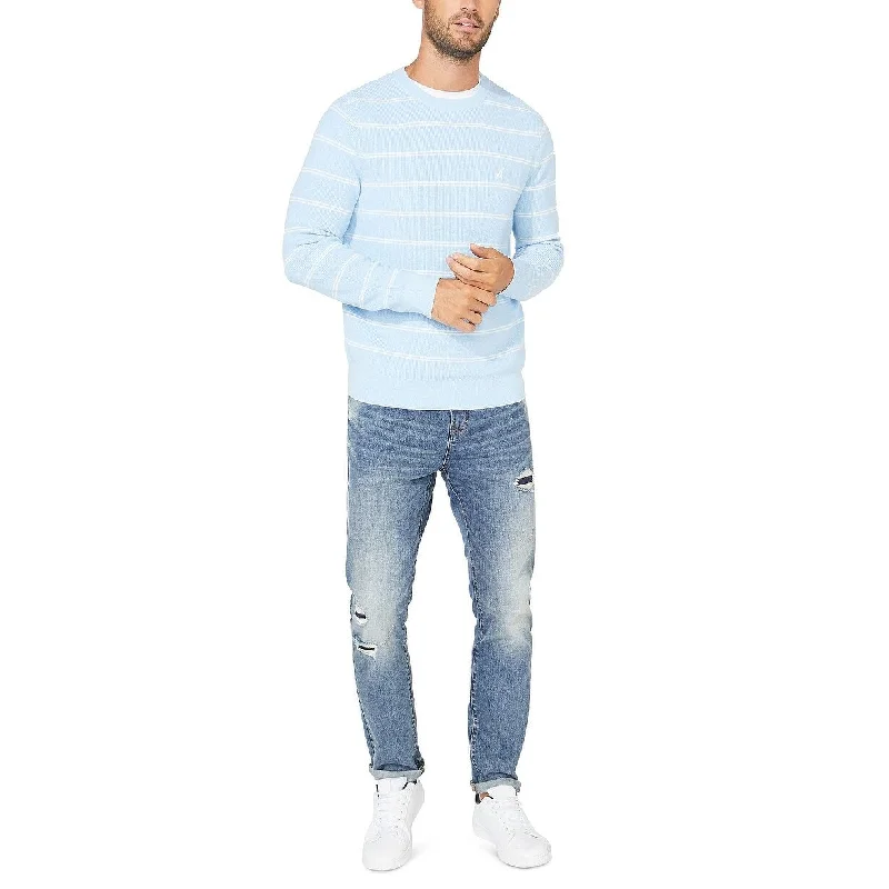 Men's breccia sweater-Nautica Men's Navtech Crewneck Striped Sweater Bright blue Size 2 XL - XX-Large