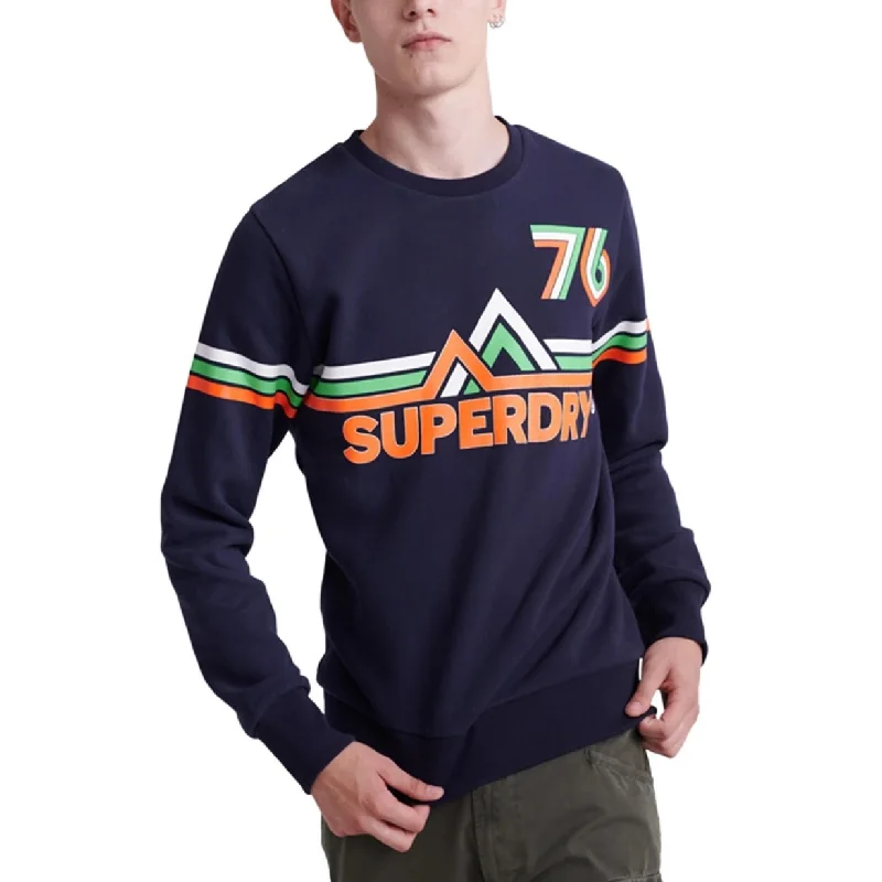 Men's coriander sweater-Superdry Men's Downhill Racer Graphic Sweatshirt Blue Size Large