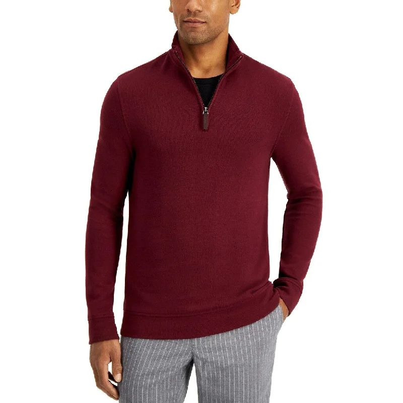 Men's crane sweater-Tasso Elba Men's Quarter-Zip Sweatshirt Port Royale Size Large