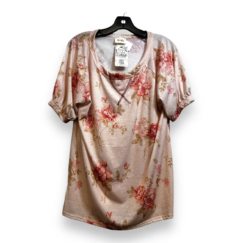 Men’s short-sleeve arch tops-Top Short Sleeve Basic By Bibi In Floral Print, Size: L