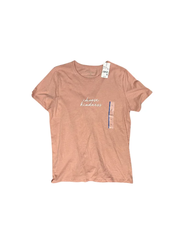 Men’s short-sleeve arch tops-Top Short Sleeve By Zoe And Liv In Peach, Size: L