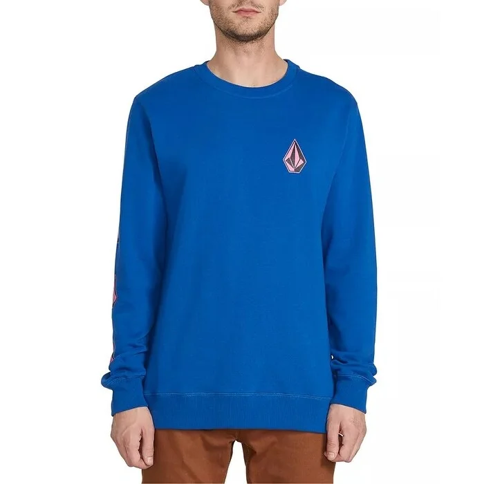 Men's isotope sweater-Volcom Men's Brasstacks Deadly Stone Sweatshirt Navy Size Small