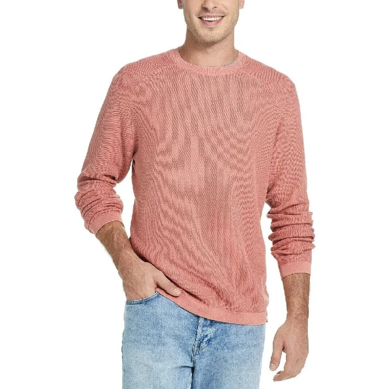 Men's stamen sweater-Weatherproof Vintage Men's Solid Sweater Pink Size XX-Large