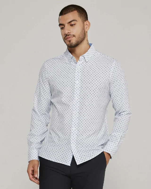 Men’s short-sleeve keel tops-'7Diamonds' Men's Amis Performance Button Down - White