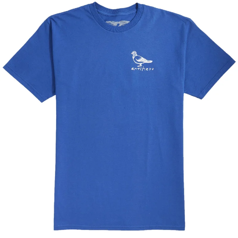 Men’s short-sleeve tilt tees-Anti-Hero Basic Pigeon T-Shirt - Royal/White