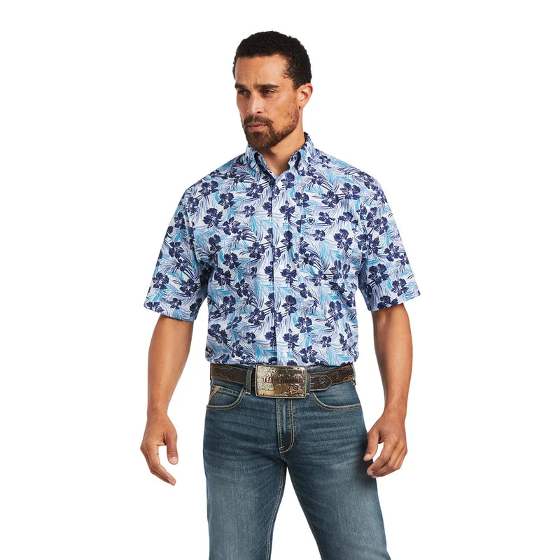 Men’s short-sleeve quid tops-'Ariat' Men's Ishan Classic Short Sleeve Button Down - White