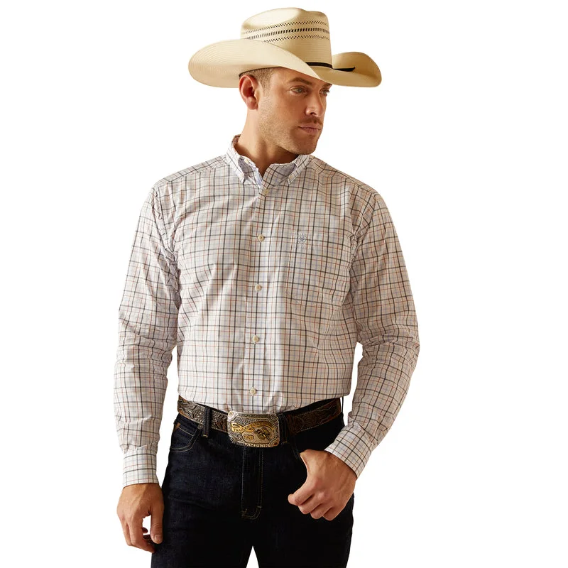 Men’s short-sleeve burr shirts-'Ariat' Men's Pro Series Dan Button Down - White