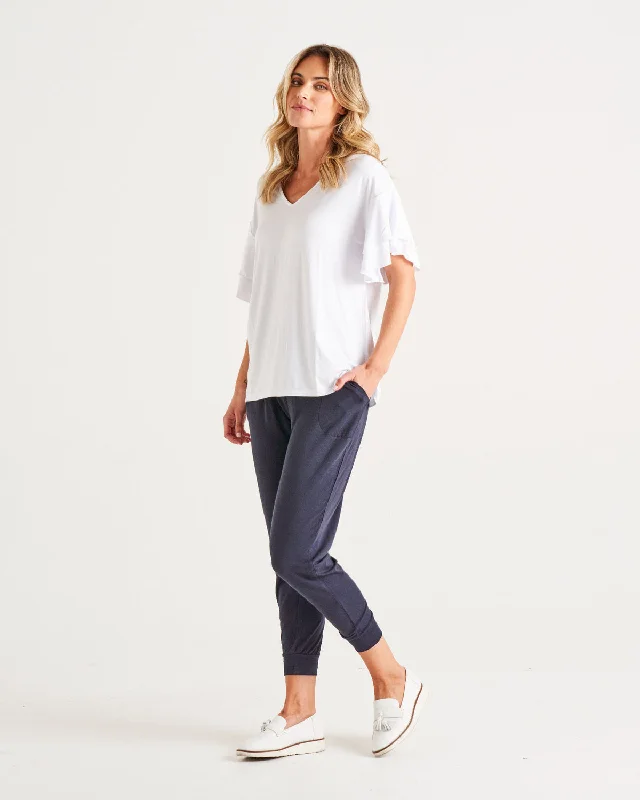 Men’s short-sleeve clod tops-Betty Basics Ripon Top White