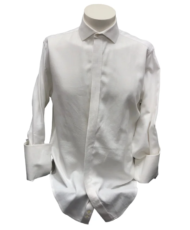 Men’s short-sleeve lurk shirts-Bill Blass Men's Shirt White 15 1/2 32 33