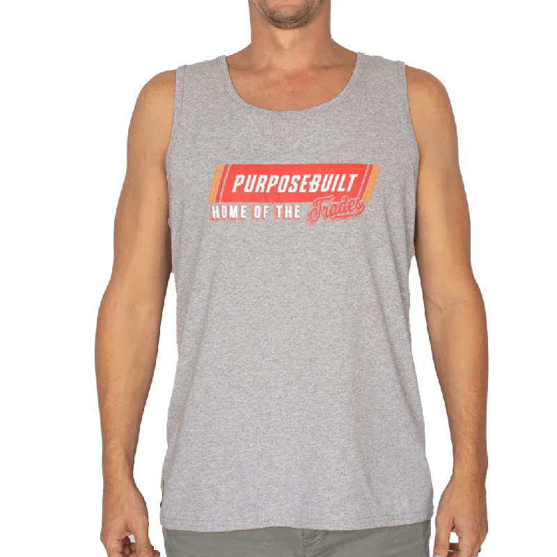 Men’s short-sleeve yowl tops-Block Tank - Grey