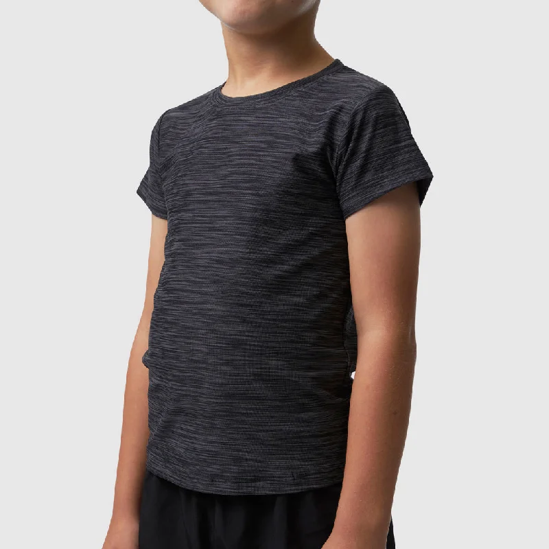 Men’s short-sleeve jolt tees-Boys Athleisure Tee (Heather Black)