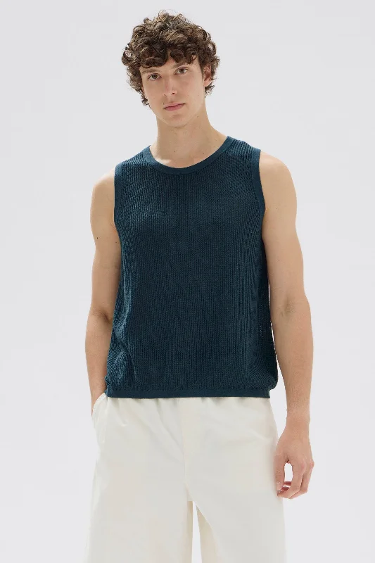 Men’s short-sleeve rusk shirts-Carlo Knit Tank