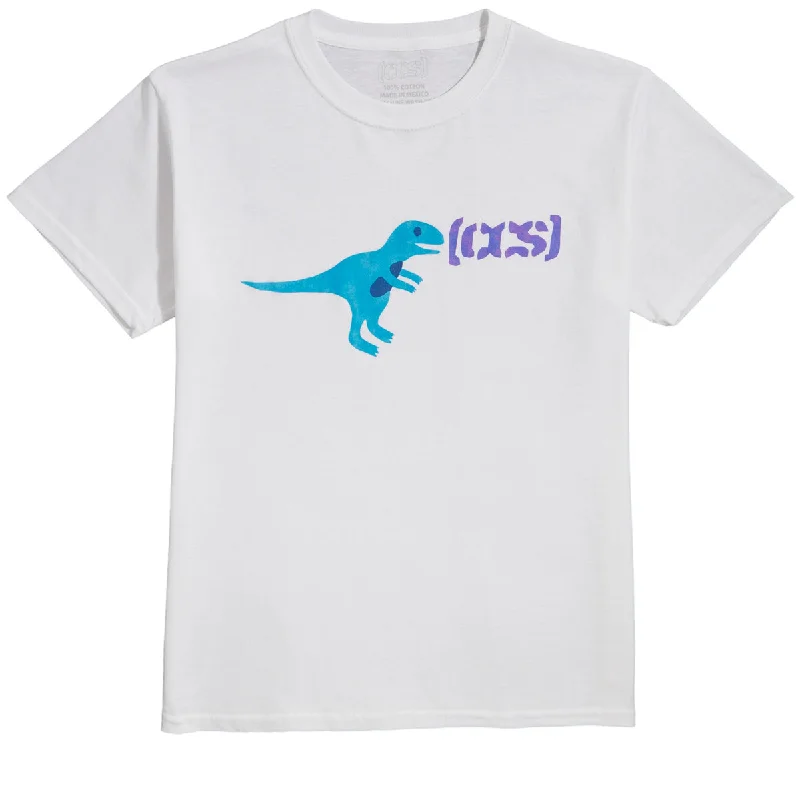 Men’s short-sleeve pelt tees-CCS Youth T-Rex T-Shirt - White