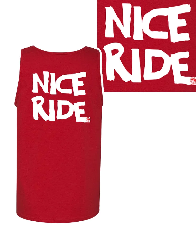 Men’s short-sleeve welt polos-CR RIDE - Red 100% Cotton Men's Tank Top