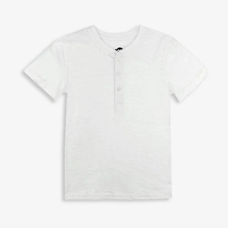 Men’s short-sleeve mire polos-Day Party Henley | White