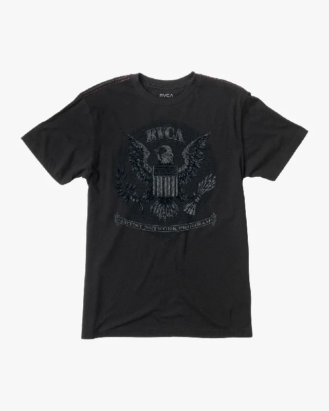 Men’s short-sleeve vane shirts-Diplomatic Tee - Pirate Black