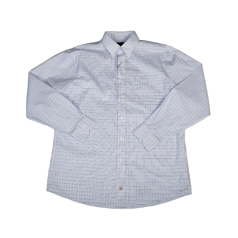 Men’s short-sleeve zest shirts-'FX Fusion' Men's Plaid Button Down - White /Blue