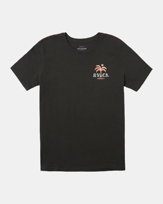 Men’s short-sleeve jolt shirts-Hawaii Arc Palm Tee - Pirate Black