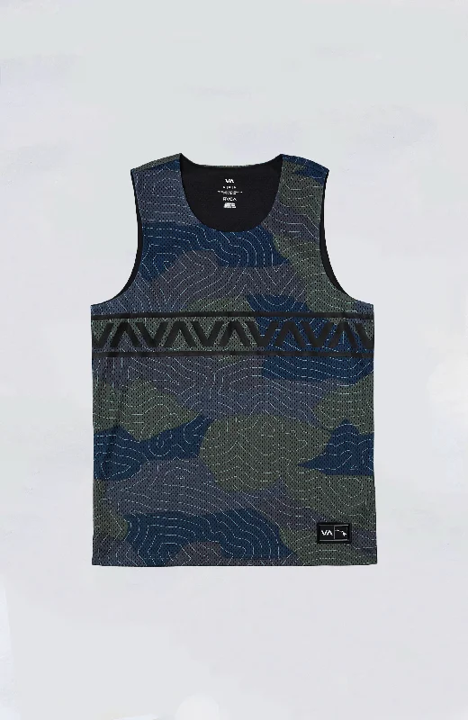 Men’s short-sleeve clad polos-RVCA - Hawaii Taro Mesh Tank