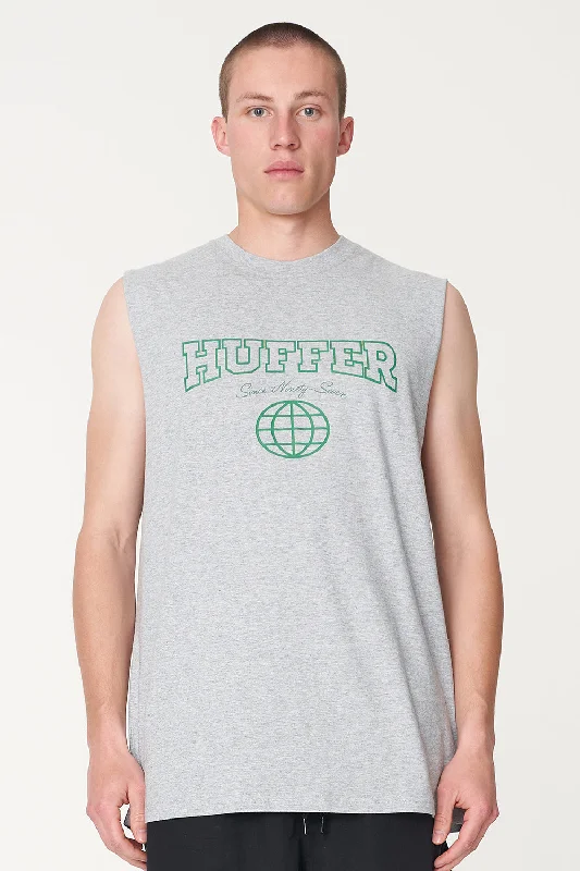 Men’s short-sleeve dusk tees-Huffer Mens HFR Tank/Univers Grey Marle