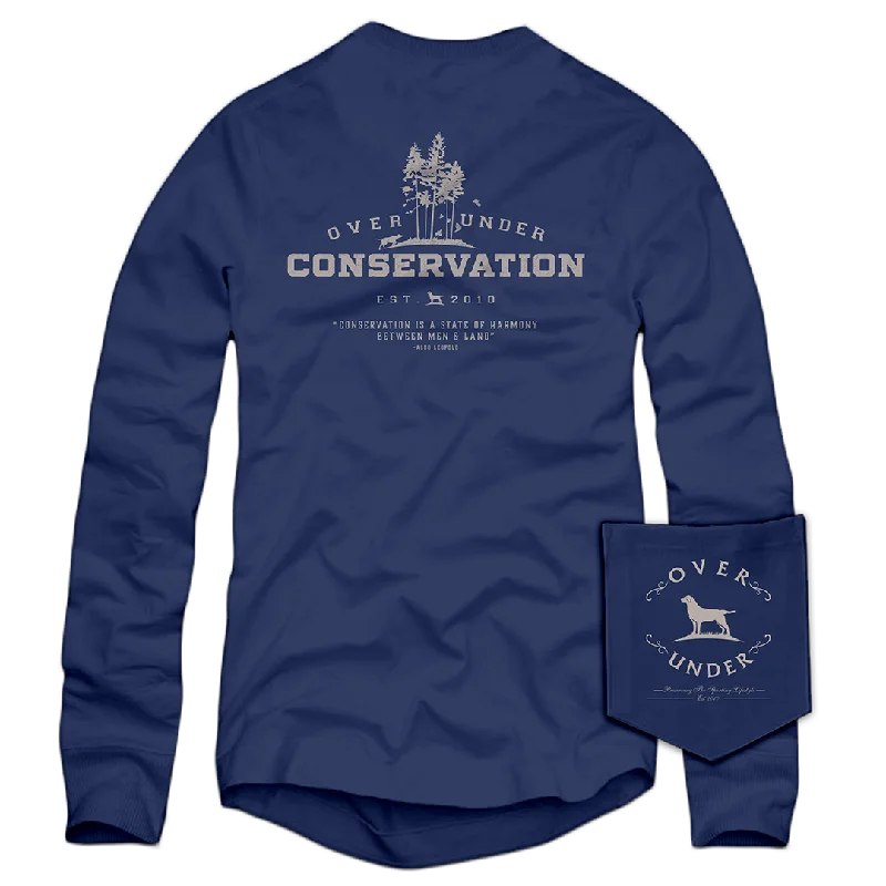 Men’s short-sleeve jolt shirts-L/S Conservation T-Shirt Navy