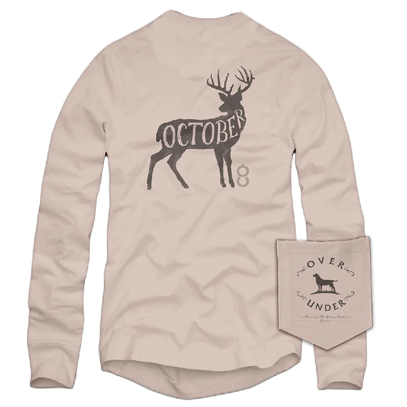 Men’s short-sleeve pelt tees-L/S October Whitetail T-Shirt Barley