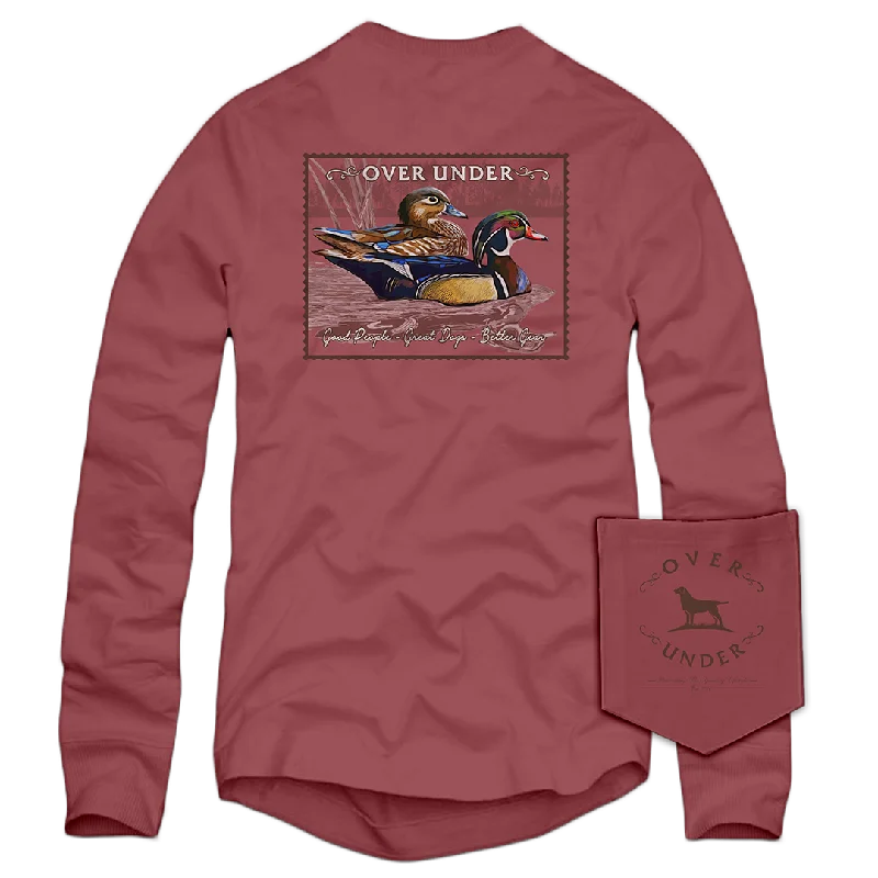 Men’s short-sleeve sift tops-L/S Wood Duck Stamp T-Shirt Brick