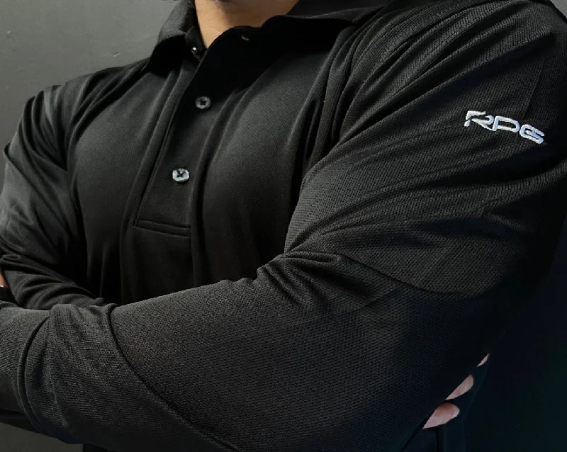 Men’s short-sleeve urge polos-MEN'S RPG "PRO TECH" PERFORMANCE LONG SLEEVE POLO-BLACK