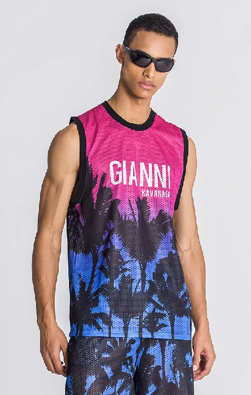 Men’s short-sleeve arch tops-Multicolor Palms Tanktop 