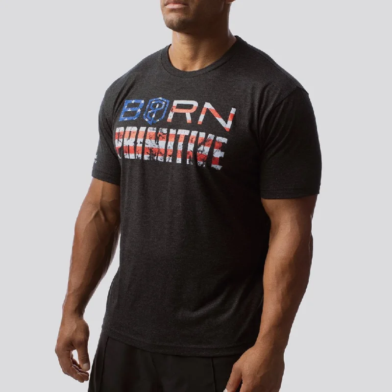 Men’s short-sleeve idly tops-Patriot Brand T-Shirt (Black)