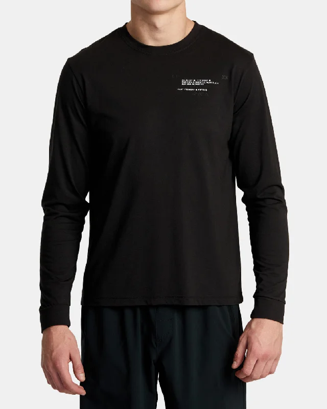 Men’s short-sleeve rime shirts-Reflective Base Long Sleeve Tee - Black