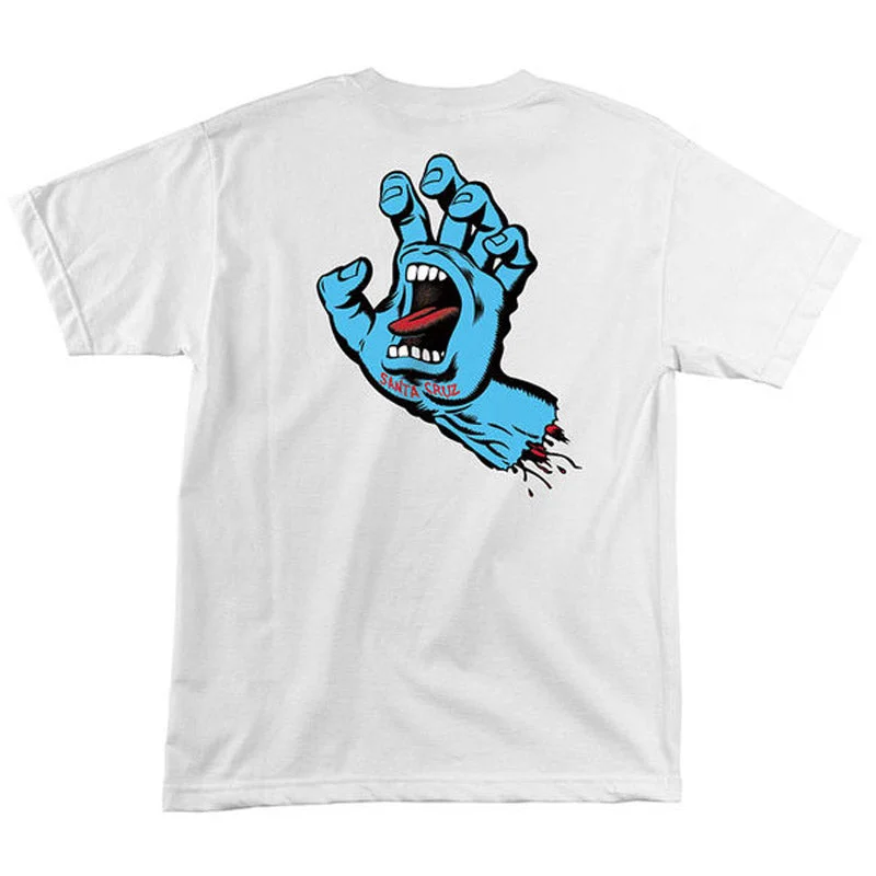 Men’s short-sleeve tope shirts-Santa Cruz Screaming Hand T-Shirt - White