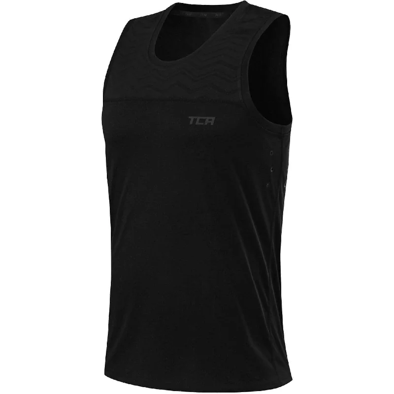 Men’s short-sleeve dusk tees-TCA Hazard Mens Running Vest - Black