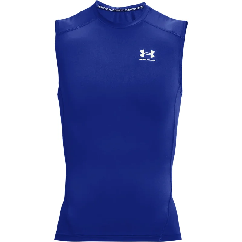 Men’s short-sleeve idly polos-'Under Armour' Men's HeatGear® Sleeveless Compression - Royal / White